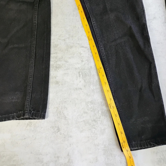 Vintage Levi's Orange Tab Relaxed Fit Tapered Leg Black Denim Jeans Size Small - Picture 10 of 12